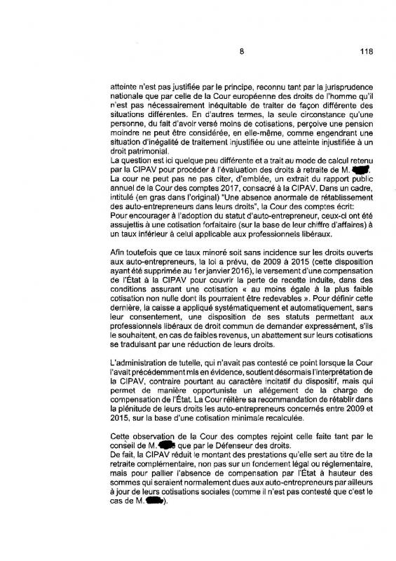 Jugement cour de cassation minoration illegale des points retraite des adherents auto entrepreneurs de la cipav page 008