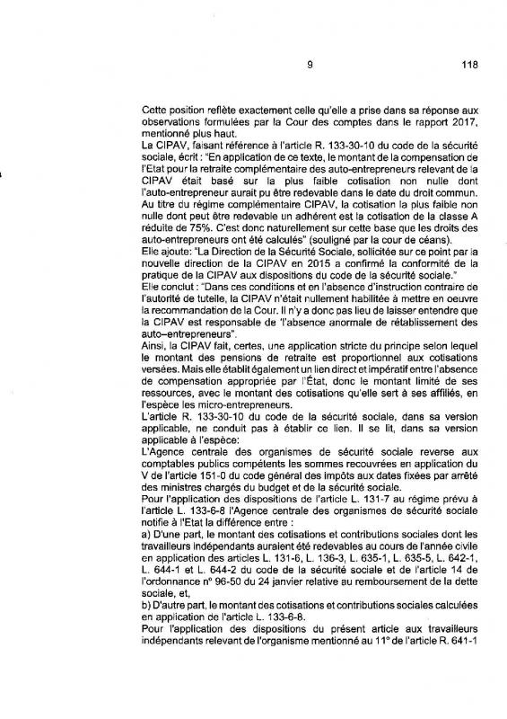 Jugement cour de cassation minoration illegale des points retraite des adherents auto entrepreneurs de la cipav page 009