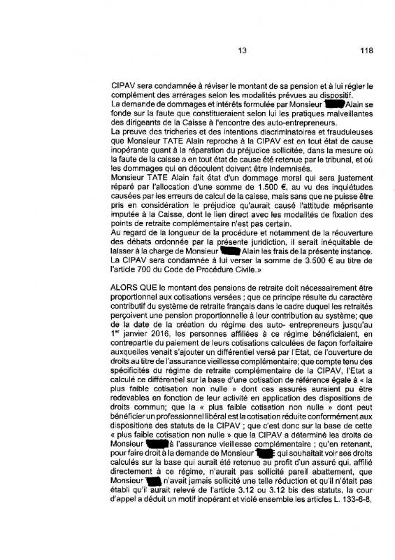 Jugement cour de cassation minoration illegale des points retraite des adherents auto entrepreneurs de la cipav page 013